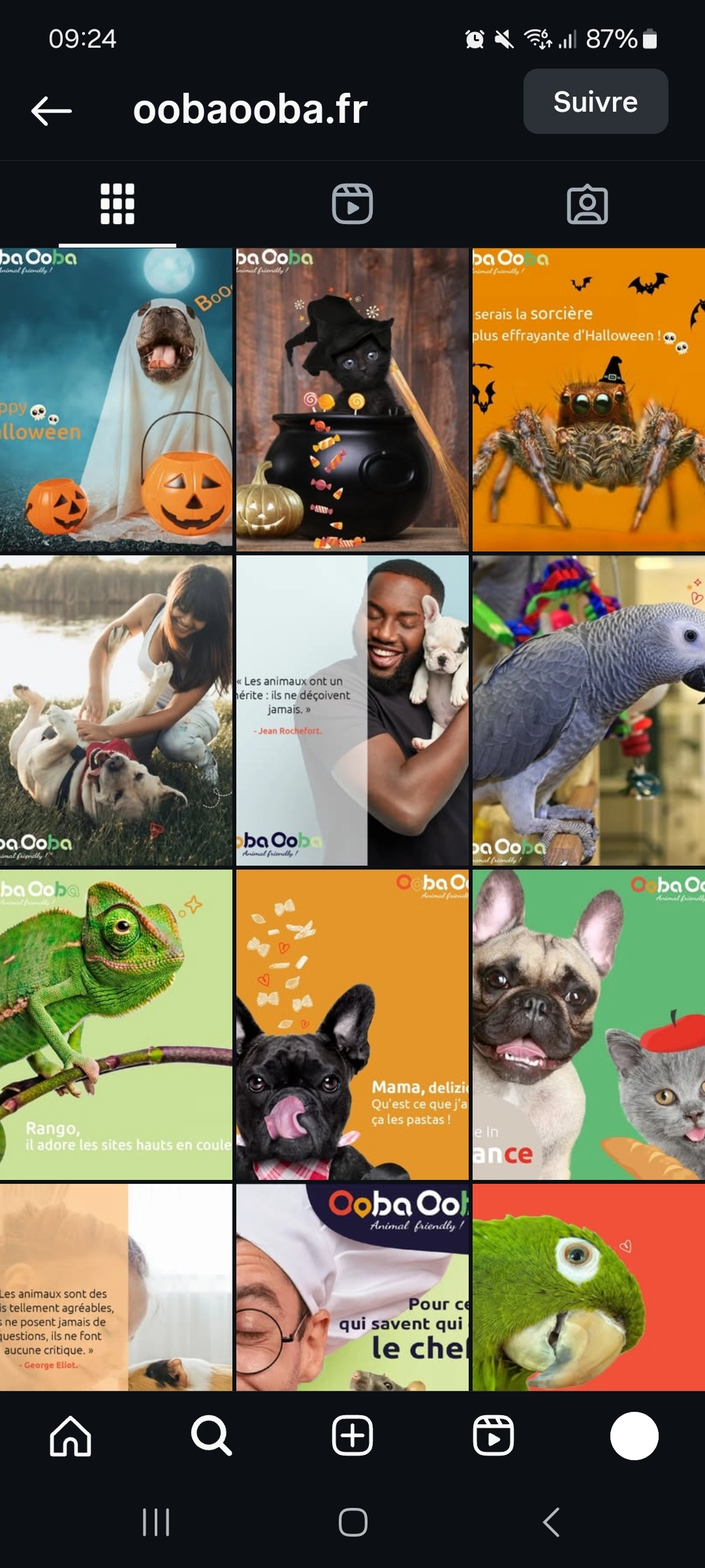 page instagram de oobaooba